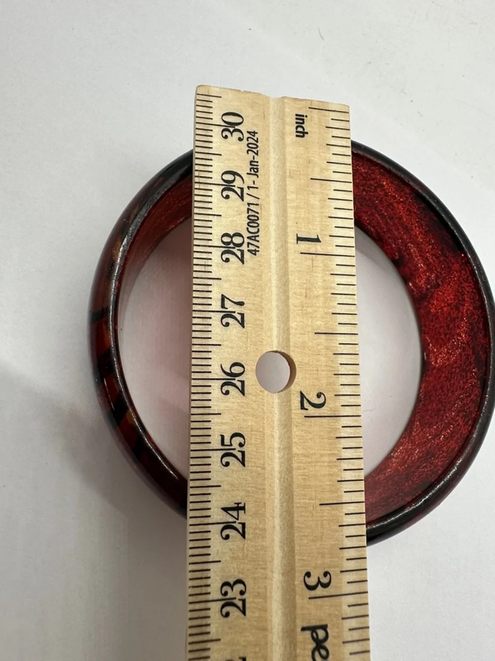 Red Glitter Resin Bangle Bracelet - Picture 3 of 3